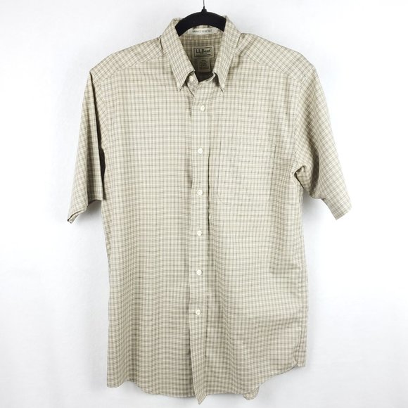 L.L. BEAN | Men’s Plaid Button Down Dress Shirt Wrinkle Resistant size S regular - Picture 1 of 4